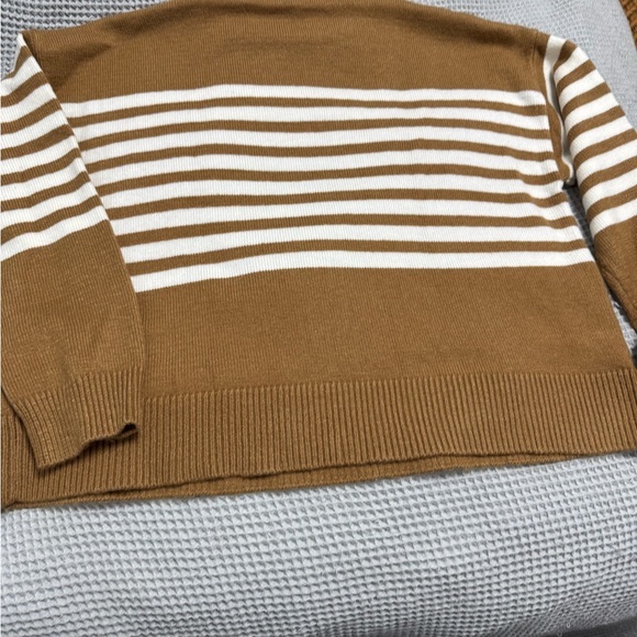 Ann Taylor Brown and White Striped Sweater - Picture 4 of 5